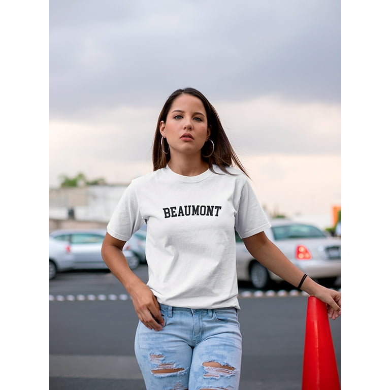 Beaumont Black Text Women White T Shirt Female Small Walmart