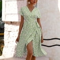 thumbnail image 4 of Robe d'Été Bohème pour Femmes Robe Imprimée Col Halter Sans Manches Robe de Plage Robe de Soleil Robe Midi, 4 of 4