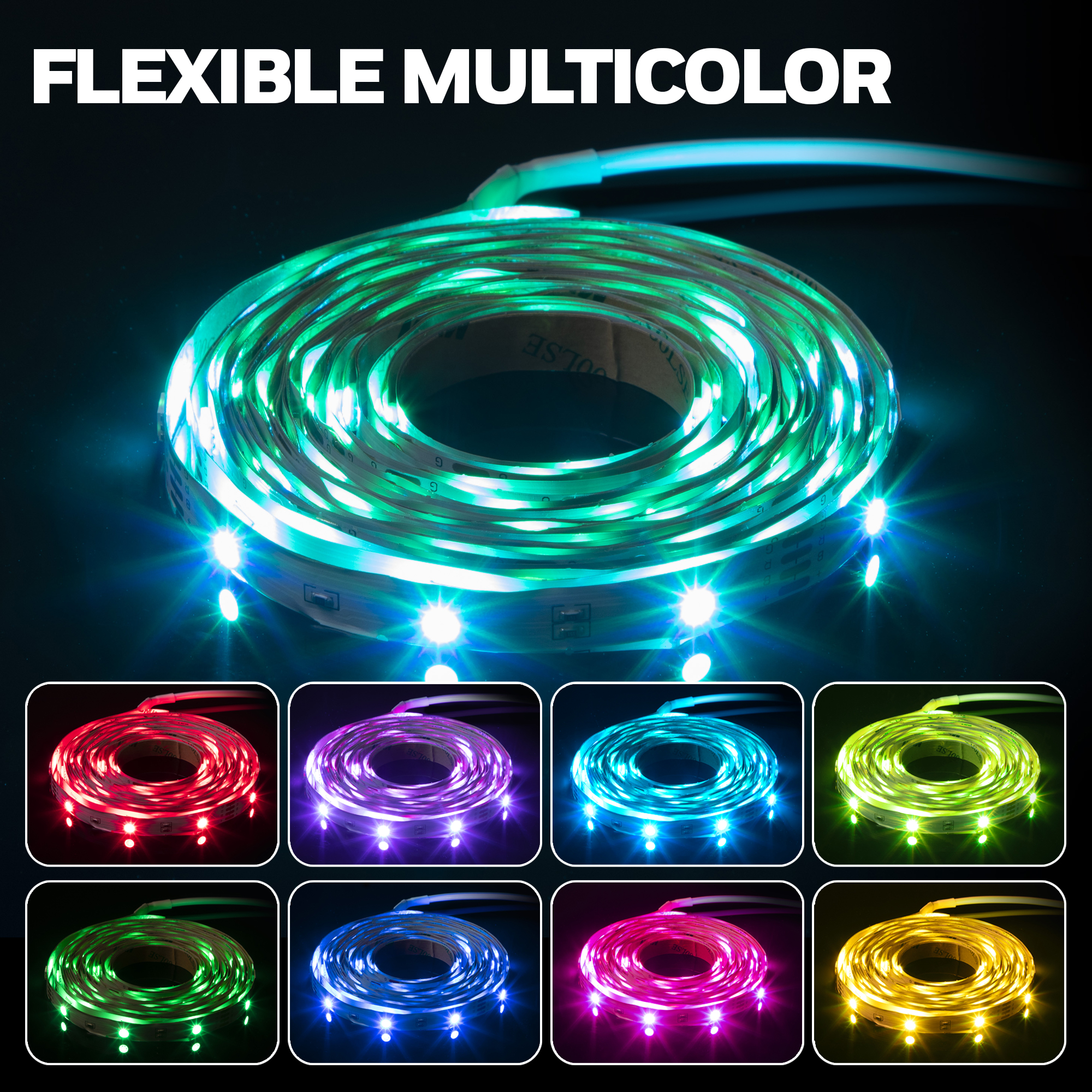 Honeywell 16.4ft Multi Color Motion Activated RGB Indoor LED Strip Light with Remote Corded Electric - image 3 of 8