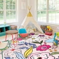 thumbnail image 4 of Balacho Soft Texture Modern Hand-Painted Watercolor Floral Area Rug, 5' x 8', Blush Pink, 4 of 8