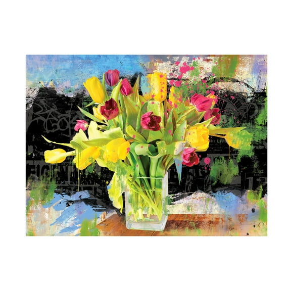 Canvas Wall Art - Porter Hastings 'Urban Bouquet 7' Wall Art for Living Room, Bedroom, or Office Décor by Trademark Fine Art - 19 x 14 Inches