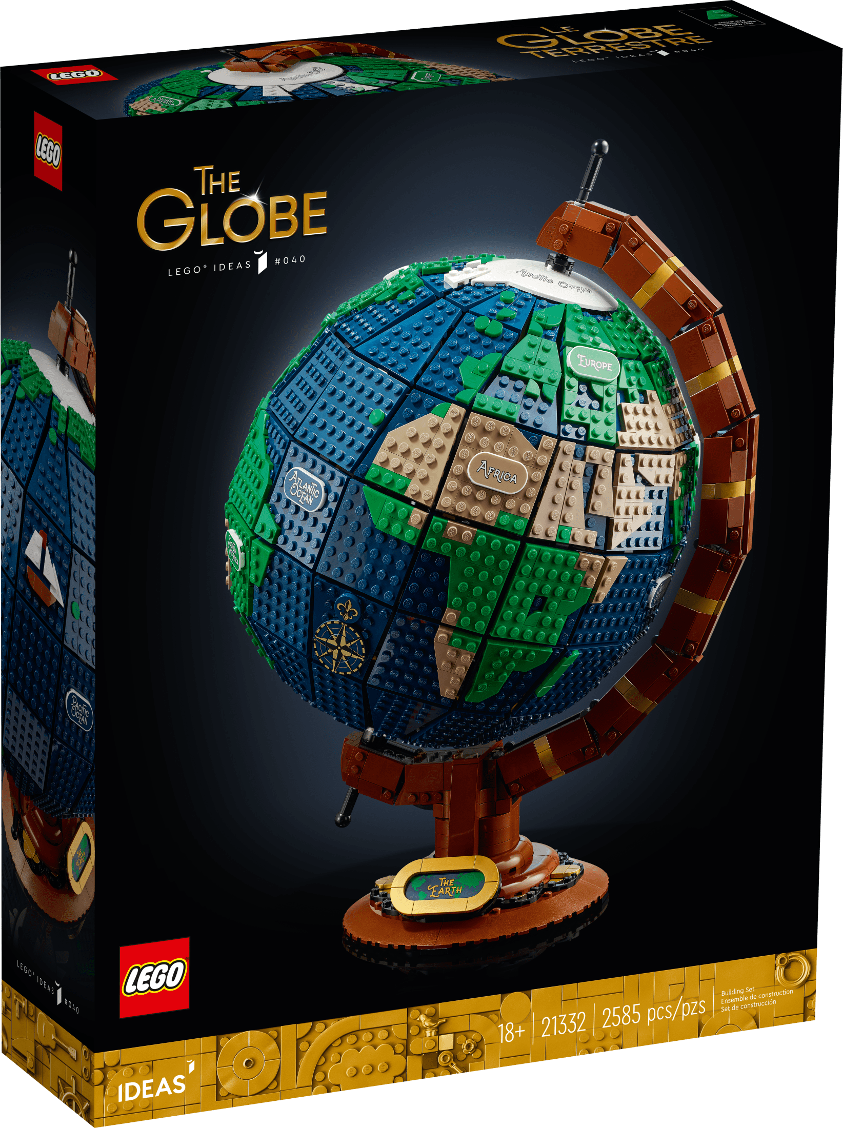 LEGO Ideas The Globe  Building Set, Build and Display Model for Adults (2,585 Pieces), High School Graduation Gift Idea, 21332