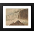 thumbnail image 2 of Isaac Weld 14x12 Black Modern Framed Museum Art Print Titled - View of Niagara Falls with Two Figures on Rock in Right Foreground (Between 1795 and 1797), 2 of 5