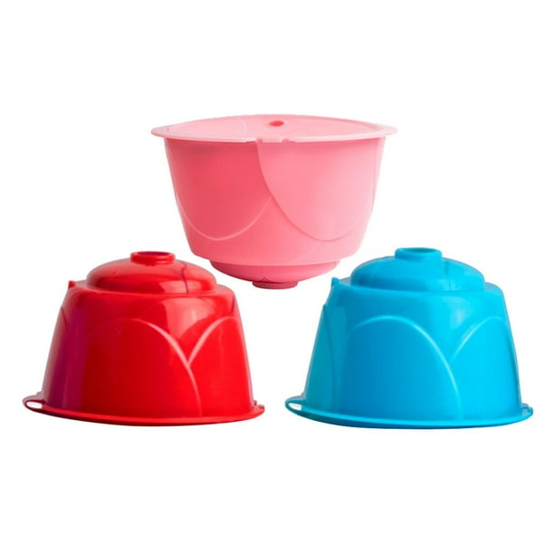 3/6 piezas de cápsulas de café reutilizables con filtro para Nescafé multicolor 3 piezas rojo azul rosa