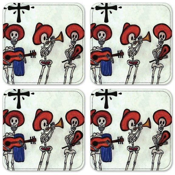 Vinyl Drink Coasters - Set of 4 - Poncho Band