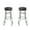 Dark Brown, variant on BizChair 2 Pack Double Ring Chrome Barstool with Red Seat