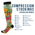 thumbnail image 2 of FORMRS Womens Knee High Socks Casual Long Thick Travel Daily Wear, 1 Pair, Vibrant Tomatoes, 2 of 6