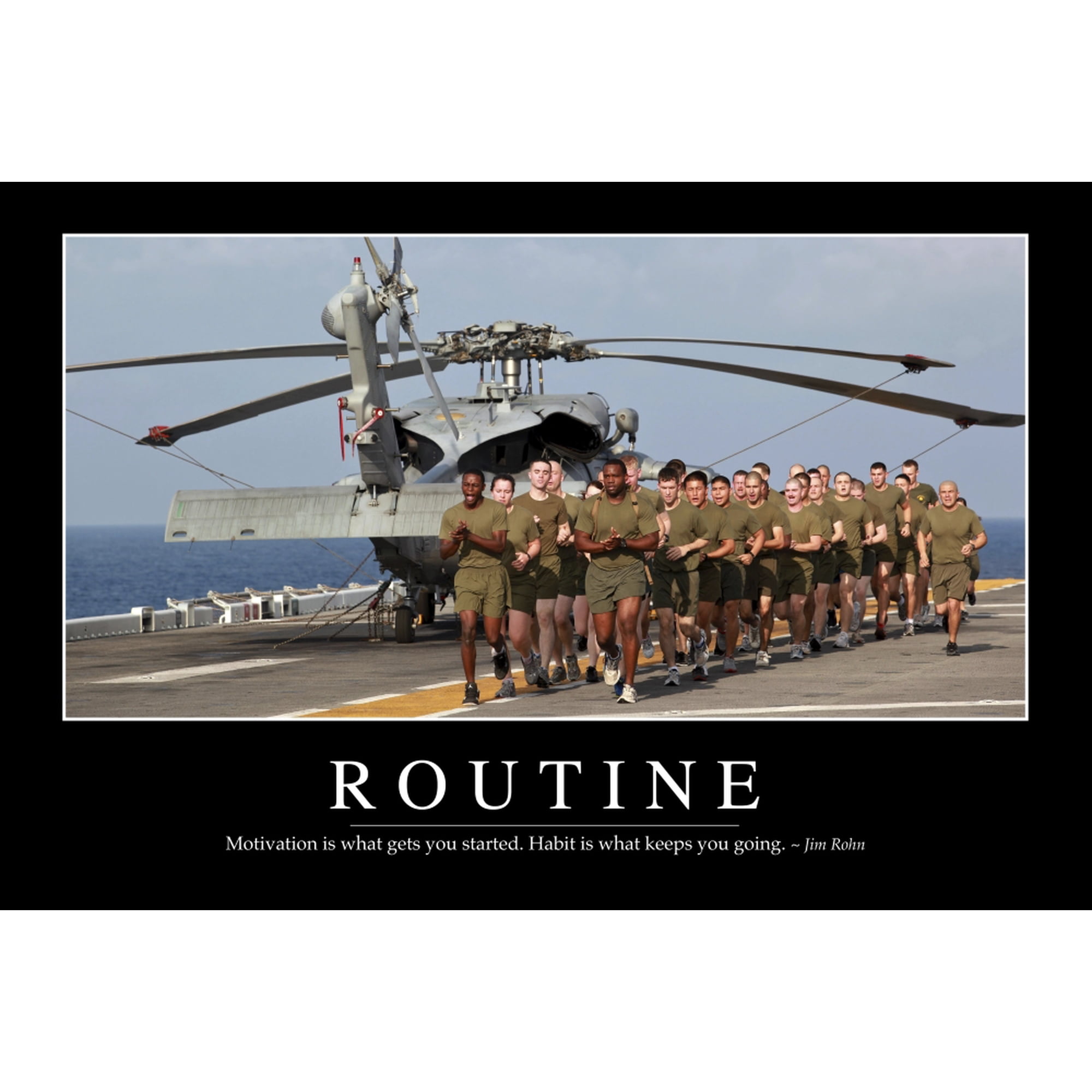 Routine Inspirational Quote and Motivational Poster Canvas Art - Stocktrek Images (34 x 23)
