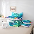 thumbnail image 5 of Homewish Cute Sea Turtle Bedding Comforter Set 7pcs for Kids, Cartoon Ocean Jellyfish Queen Bedding Sets, Dreamy Underwater World Reversible Queen Sheet Sets, Luxury Bedroom Decor, 5 of 7