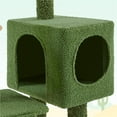 thumbnail image 6 of Yaheetech 59.3'' Cactus Cat Tree with Condo, Basket & 3 Scratching Posts, Green/Brown, 6 of 7