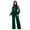 Green, variant on Round neck, sequin, wide-leg jumpsuit