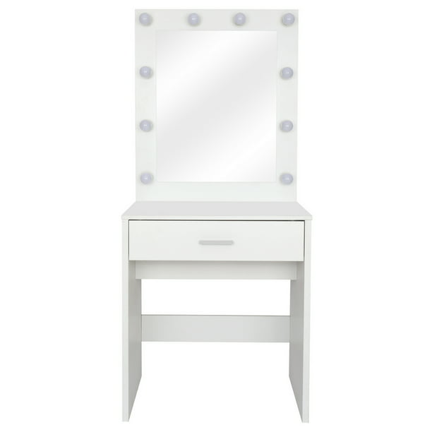 Single Drawer Dresser With Light Cannon, White Dresser With Mirror And Lights