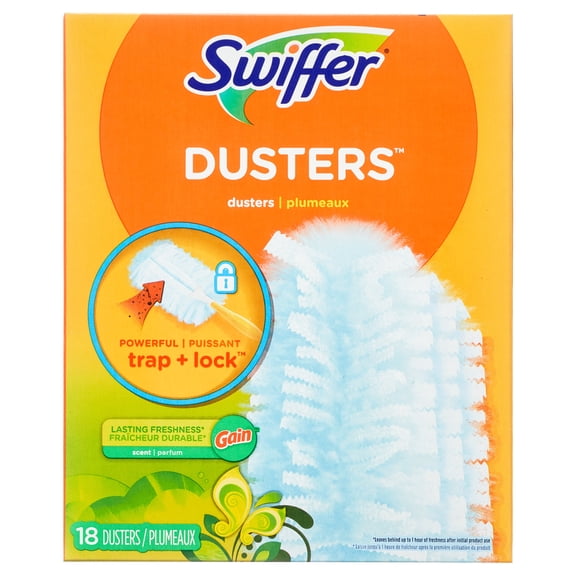 Swiffer Dusters Refill for Cleaning, Feather & Microfiber Duster Alternative, Gain, 18 Count