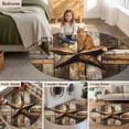 thumbnail image 6 of 3.3ft Washable Round Rug, Retro Star Non-Slip Circle Area Rug for Entryway Bedroom, Country Shabby Texas Stars Mottled Old Wood Grain Indoor Accent Floor Mat for Home Decor, 6 of 9