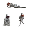 thumbnail image 2 of 3 estatuas de escultura de pensador, esculturas de figuras abstractas modernas y minimalistas para dormitorio, oficina, estantería, soporte de TV para, 2 of 8