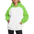thumbnail image 2 of UJNDER Oversized Hoodies for Women Pullover Sweatshirt Teen Girls Raglan Sleeve Hoodie Green L, 2 of 4