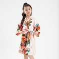 thumbnail image 6 of KYAIGUO Girls Silky Robes Pajamas for Kids Baby，Little Big Boys Silk Satin Night-Robe Print Summer Pj Youth Floral Printing Bathrobe Sleepwear Clothes ,Size 2-14T, 6 of 7