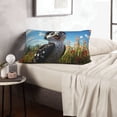 thumbnail image 5 of Plush Throw Pillow Covers, Joyful Animated Bird Pillow Cases with Invisible Zipper, Breathable Microfiber Pillow Cases Standard Size for Sleeping Bedroom Sofa Living Room 20x30, 5 of 5