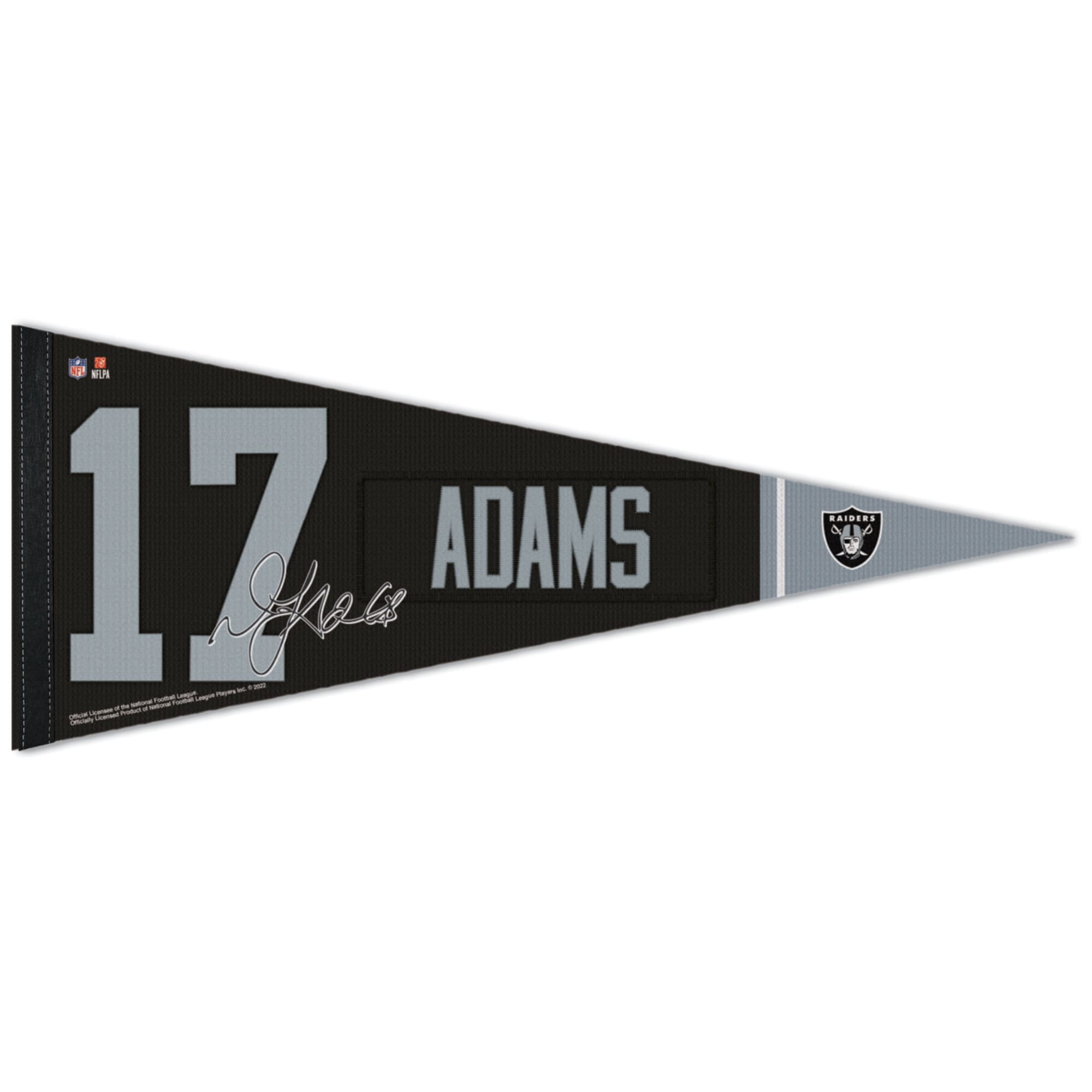 Stendardo E Banner Las Vegas Raiders - 76x30 Cm In Feltro Con 6 Adesivi Da Parete E Puntine Trasparenti