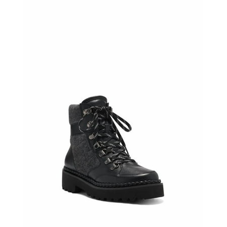 

Vince Camuto Medjey Black/Charcoal Lace Up Rounded Toe Classic Combat Boot (Black/Charcoal 8)