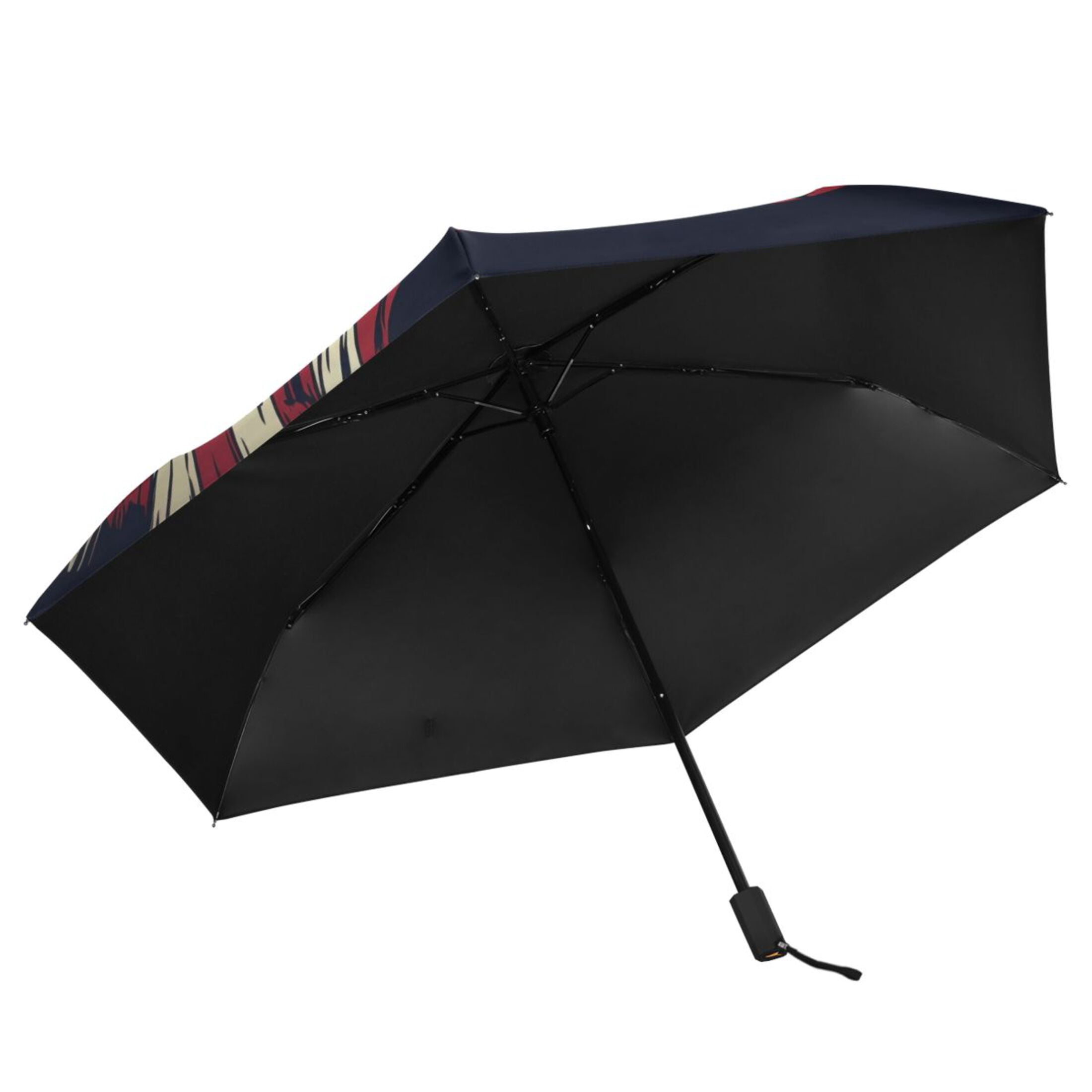 Hand Drawn Eagle and American Flag Compact Sun Umbrella Windproof Travel Umbrellas for Rain Strong Portable UV Protection