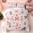 thumbnail image 2 of Erosebridal Vintage Xmas Nutcracker Bed Spread Queen, Ballet Princess Queen Coverlet Set, Pink, 3 Pieces, 1 Quilt and 2 Pillowcases, 2 of 7