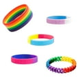 thumbnail image 3 of Rainbow Silicone Wristband Chain Style Bracelet Pride Assorted Color Handband, 3 of 9