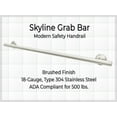 thumbnail image 2 of Skyline Grab Bar for Bathroom Shower Tub Toilet Steps Safety/304 Stainless Steel/Brushed Finish/ 36", 2 of 6