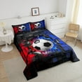 thumbnail image 4 of Erosebridal Soccer Bedding Sets Full with Comforter,Sport Theme Duvet Insert,Black Reversible,3pcs, 4 of 7