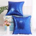 thumbnail image 4 of Unique Bargains 2 Pack Sequins Decorative Throw Pillow Covers 16" x16" Royal Blue, 4 of 8