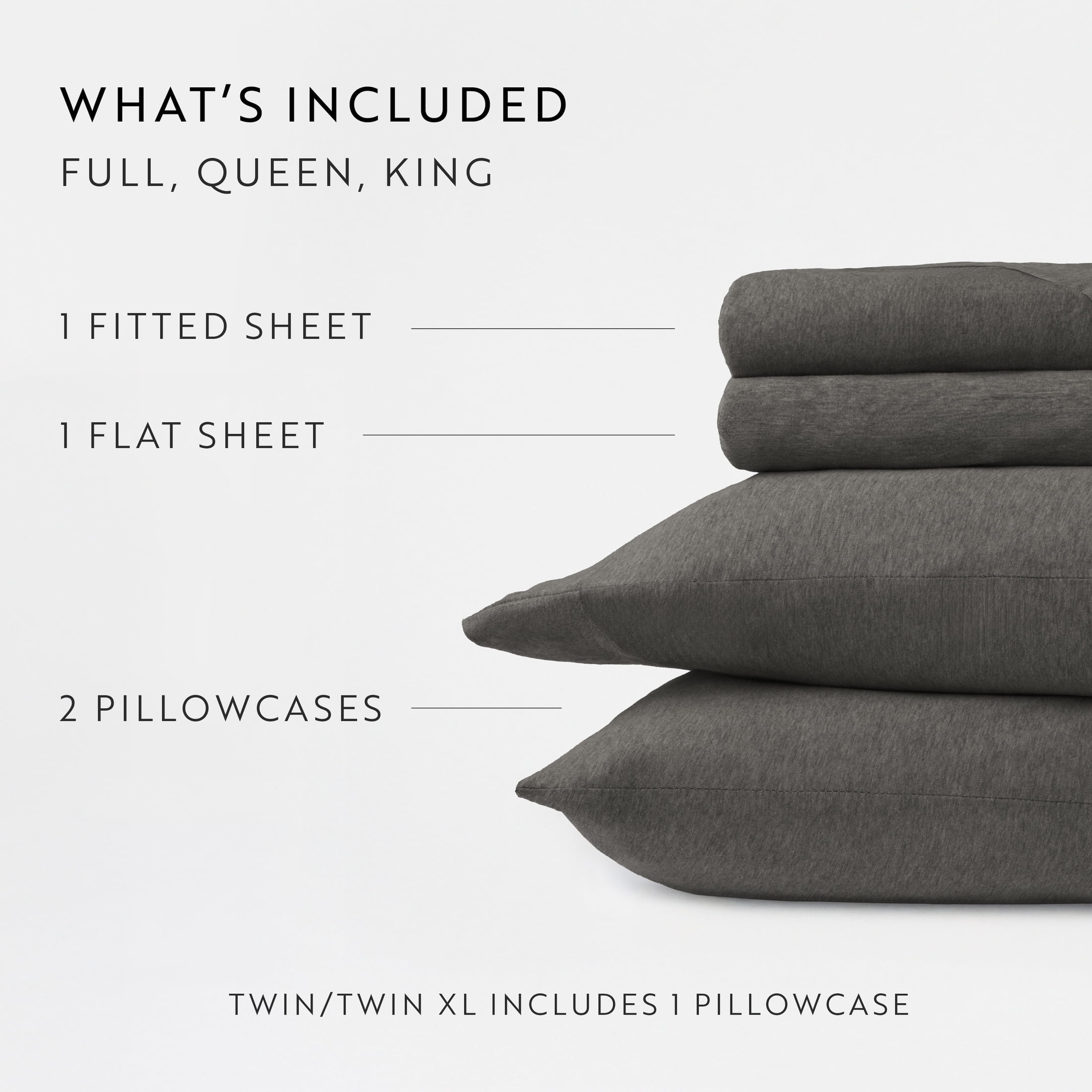 Noble Linens 4 Piece Jersey Knit 100% Cotton Sheet Set, Gray, Twin