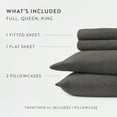 thumbnail image 3 of Noble Linens 4 Piece Jersey Knit 100% Cotton Sheet Set, Gray, TwinXL, 3 of 11