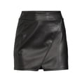 thumbnail image 5 of Joe B Women's Juniors Faux Leather Asymmetric Mini Skirt, 5 of 5