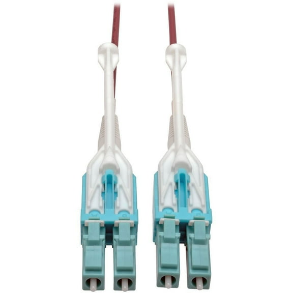Tripp Lite 10 Gb Duplex Multimode 50/125 OM4 LSZH Fiber Patch Cable (LC/LC), Push/Pull Tabs, Magenta, 8 m (26 ft.)