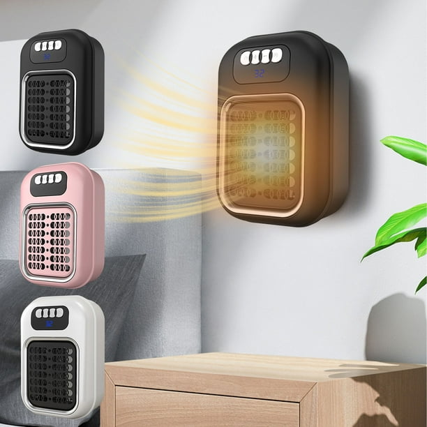 Mini Calefactor Portátil de Pared, Silencioso, con Protección Antivuelco, Termostato Inteligente, Protección Contra Sobrecalentamiento, Calefacción Eficiente para Espacios Pequeños, 600 W, para Hogar