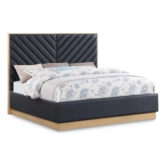 Meridian Furniture Casa Black Vegan Leather Queen Bed