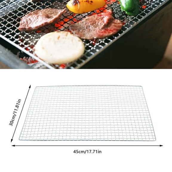 BBQ Grill,12*18in Stainless Steel Mesh BBQ Grill Grate Grid Wire Rack Cooking Replacement Net,Works on Smoker,Pellet,Gas,Charcoal Grill,for Camping Barbecue Outdoor Picnic Tool