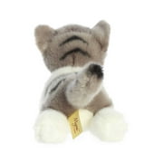 Aurora - Small Gray Miyoni - 8 Grey Tabby Cat - Realistic Stuffed Animal