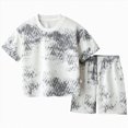 thumbnail image 1 of COMVALUE Ensembles de Pyjama à Manches Courtes pour Bébé, Pyjama 2 Pcs pour Tout-Petit Garçon (Gris, 120), 1 of 5