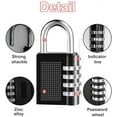 thumbnail image 4 of Combination Lock 2 Pack Waterproof Resettable 4 Digit Padlock for School Gym Locker Outdoor Hasp Cabinet Gate Shed Fence (Black-2, 2 Pack), 4 of 5