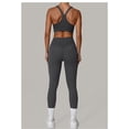 thumbnail image 5 of SKQIT Women's 2 Piece Workout Set Ruched Longline Sports Bra & High Waisted Leggings Removable Pads Yoga Pilates Outfit, 5 of 7