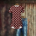 thumbnail image 2 of HADST Womens Polka Dots T-Shirts Summer Irregular Hem Short Sleeve Plus Size Blouses Casual Top S-XXL, 2 of 4