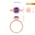 thumbnail image 4 of ANGARA Natural 2.2 ct Amethyst Beaded Shank Ring with Twisted Wire Halo in 14K Rose Gold for Women (Size-8mm) | February Birthstone, Anniversary, Jewelry Gift for Women | Natural Amethyst Ring, 4 of 8