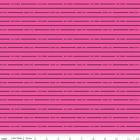 Barbie™ Girl Stripe Hot Pink Cotton Fabric