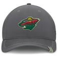 thumbnail image 2 of Men's Fanatics Gray Minnesota Wild Clincher Team Stripes Flex Hat, 2 of 5
