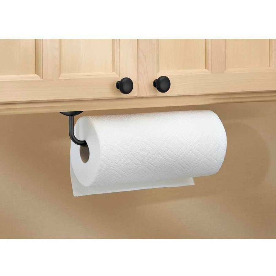 InterDesign Classico Wall Mount Paper Towel Holder, Matte Black