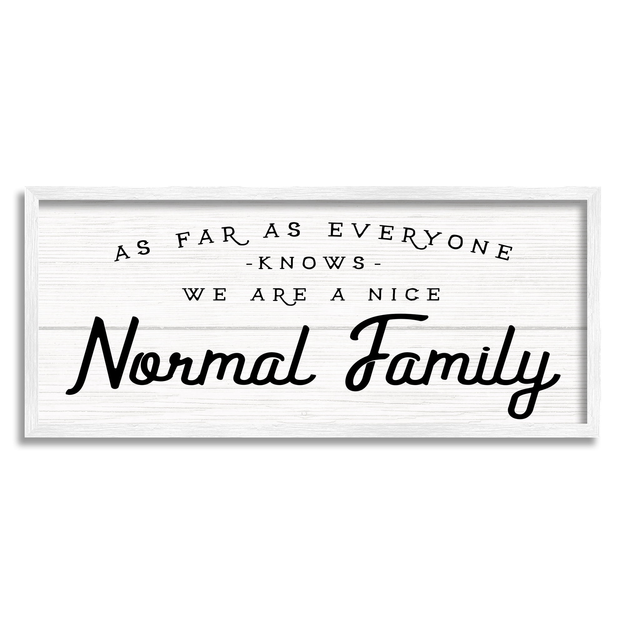 Stupell Industries Nice Normal Family Phrase Funny Motivational Phrase, 24 x 10, Design by Daphne Polselli