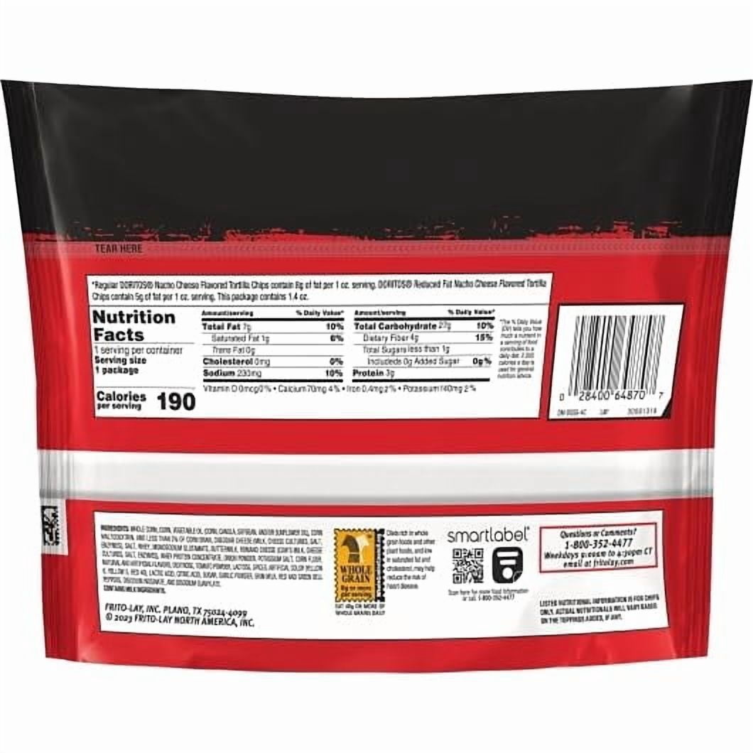 Doritos Top N Go Nacho Tortilla Chips, Cheese Flavored, 1.4 Ounce (Pack of 44)