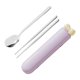 thumbnail image 5 of Juego de cucharas y palillos, vajilla, utensilios de viaje, juego de cubiertos portátiles para Morado 3 piezas, 5 of 9