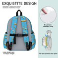 thumbnail image 5 of Excavator and No Entry Sign Blue Pattern Cute School Backpack with Padded Back and Adjustable Shoulder Straps 13.4"x11"x4.7", 5 of 5